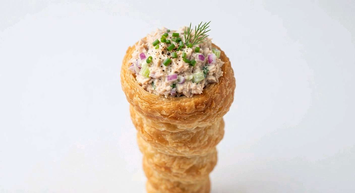 Canudo recheado de atum